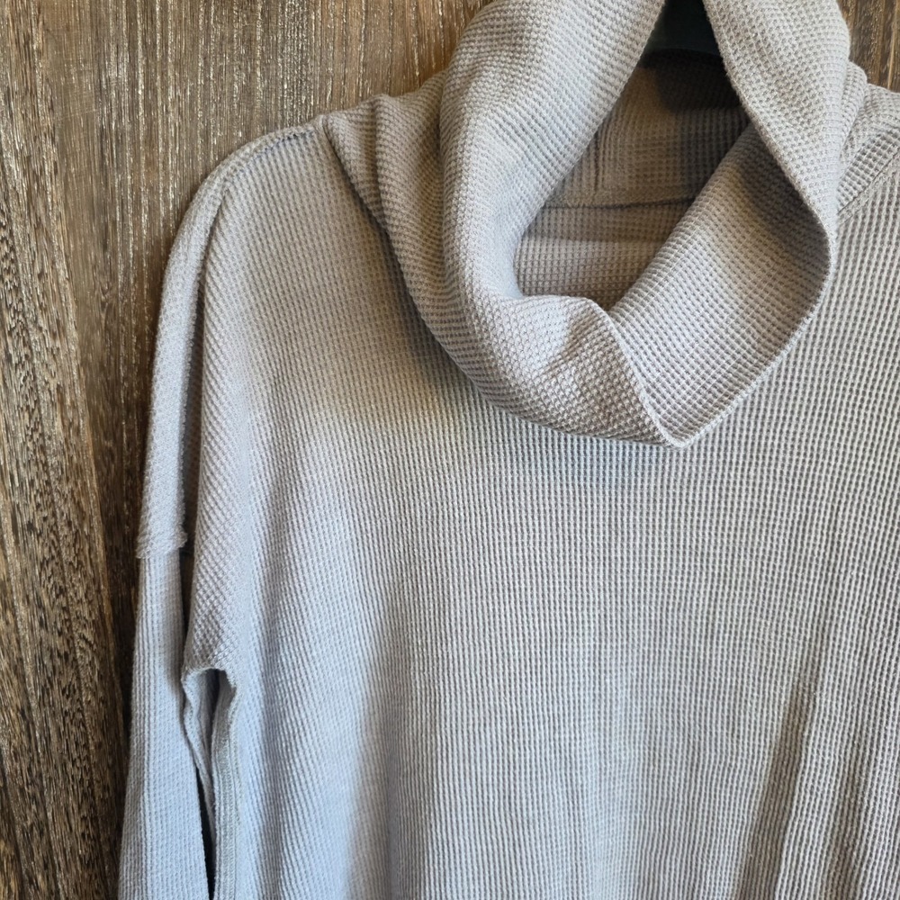 Anthropologie Maeve Shirt Women's Size‎ XS Gray Waffle Knit Turtle Neck Tunic - Picture 2 of 7